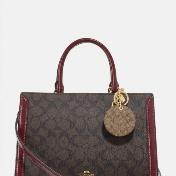 COACH Signature C Mirror Bag Charm Key Chain Fob - Picture 2 of 4